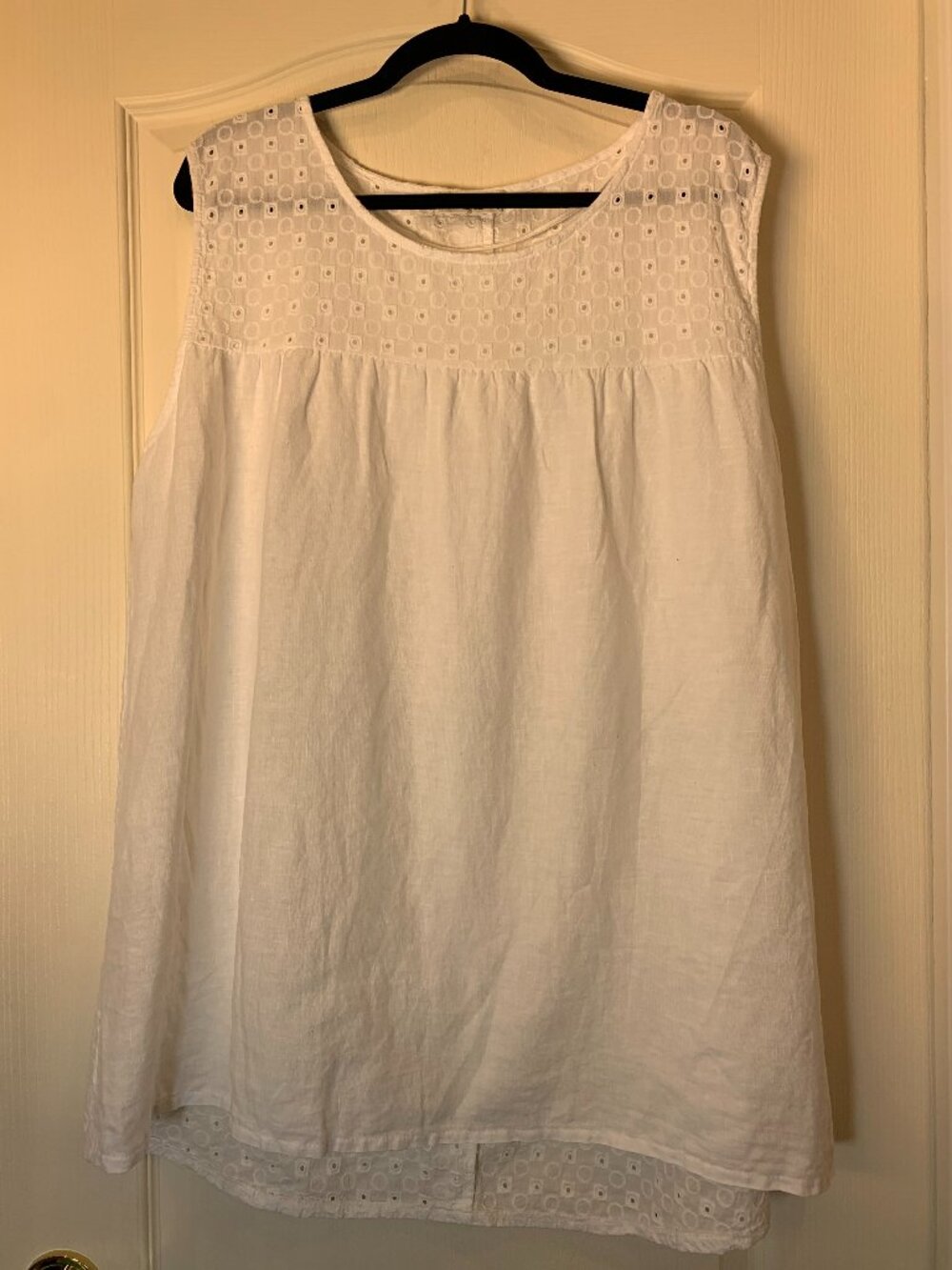 Terzo Millennio Made in Italy White Linen Blend Sleeveless Top Plus Size 3X
